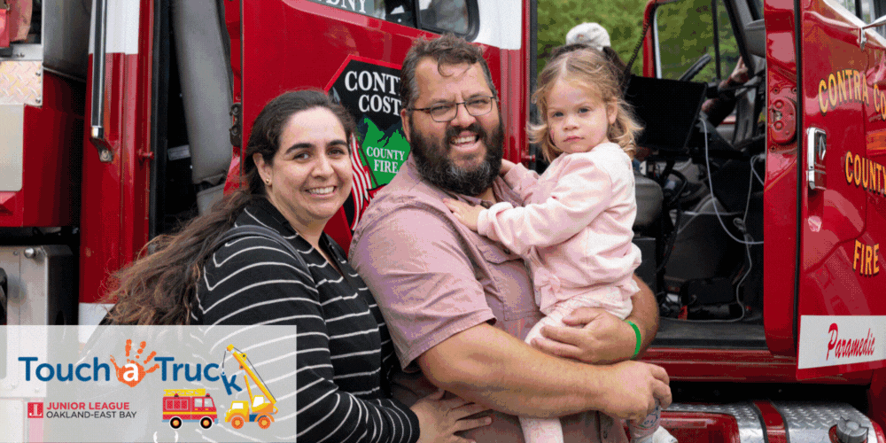 Animated slideshow of kids, families, and JLOEB volunteers enjoying the 2025 Touch a Truck. 