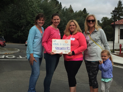 Heather Craig and her daughter, Shelby Swartz, Hilary McQuiston-Fall, and Noelle Tuominen on the Walk For Wishes course.